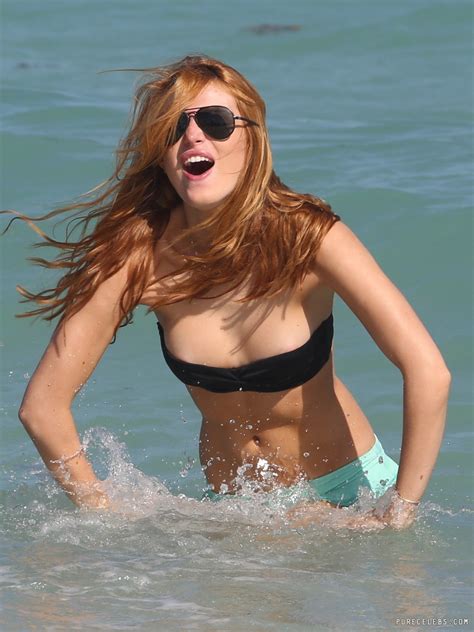 bella thorne topless selfie and boob slip bikini photos