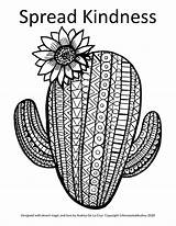 Saguaro Kindness Patterned sketch template