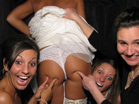 Bride Flashing Her Thong In A Photobooth With Her