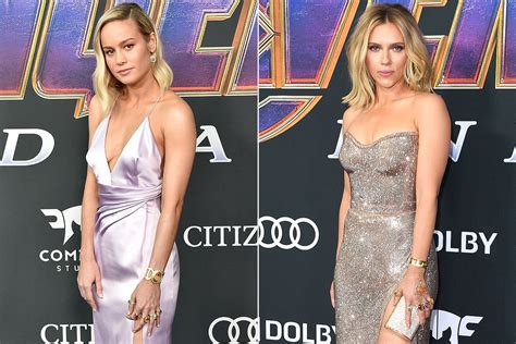 Super Sheroes Brie Larson And Scarlett Johansson Wear Avengers Themed