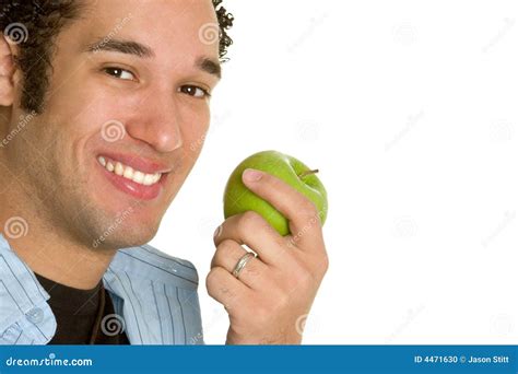 man holding apple stock photo image