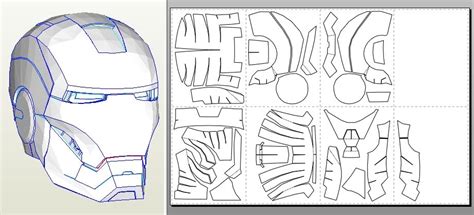 iron man helmet paper template