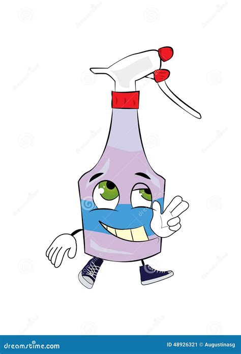 happy spray bottle cartoon stock illustration image