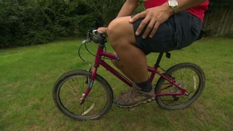 father riding late daughter s tiny bike 200 miles for charity bbc news