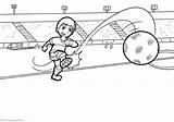 Coloring Arena Shoots Away Football Boy Pages Coloringpages24 sketch template