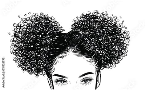 Curly Beauty Girl Illustration Isolated On Clear Background Double