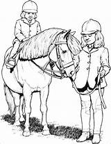 Pony Riding Horse Coloring Pages Shetland Horses Printable Princess Color sketch template