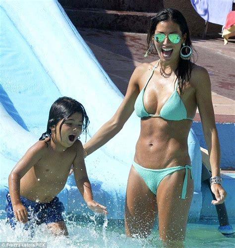 flavio briatore s bikini clad wife elisabetta at the water park parks fun and water