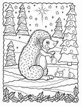 Christmas Coloring Pages Animals Color Fun Whimsical Etsy Sheets Sold sketch template