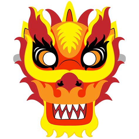 chinese  year dragon mask template  printable papercraft templates