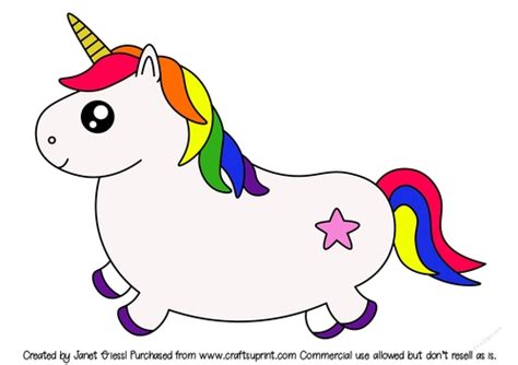 cute chubby unicorn digi stamp colored cup909552 70151 craftsuprint