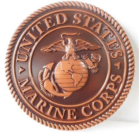 3d Painted Wood Bronze Brass Silver Marine Corps Plaques