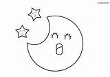 Mond Sterne Malvorlage Yawning Malvorlagen sketch template