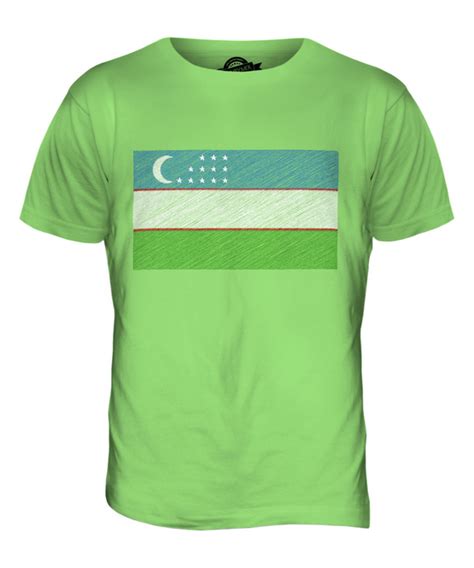 Uzbekistan Scribble Flag Mens T Shirt Tee Top T Uzbekistani Uzbek Ebay