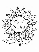 Colorat Floare Damy Floarea Soarelui Zambitoare Plansa Dirijor sketch template