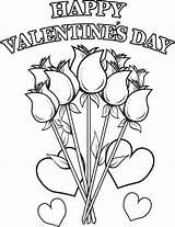 Coloring Valentines Pages Happy Roses Kids sketch template