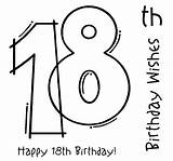 18th Birthday Happy Clipart Numbers Stamp 18 Urodziny Card Sentiments Cards Text Party Colouring Digi Napisy Digital Woodware Clear Magic sketch template