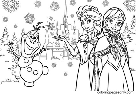 anna  olaf frozen coloring page