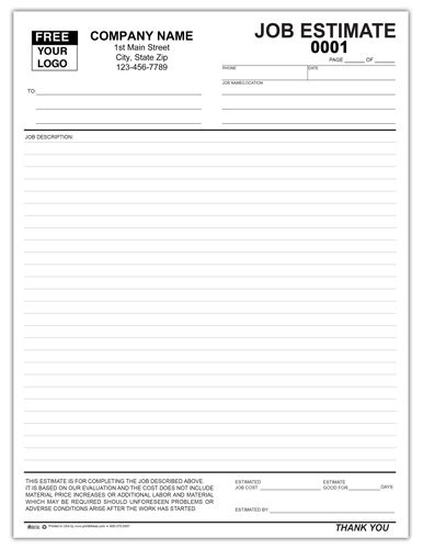 custom job estimate forms denniswoodhouse blog