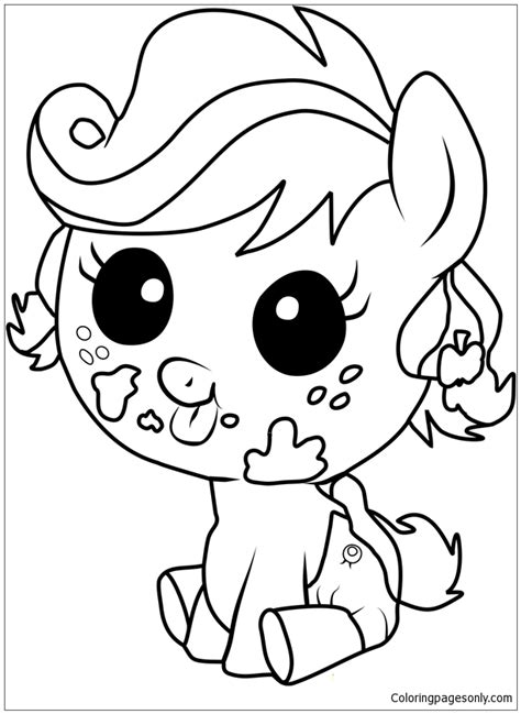 applejack infant coloring page  printable coloring pages