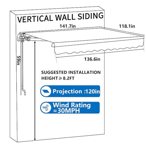 veikous   wide    projection    height fabric gray solid manual retractable