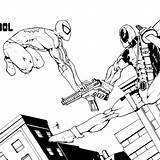 Deadpool Ironman sketch template