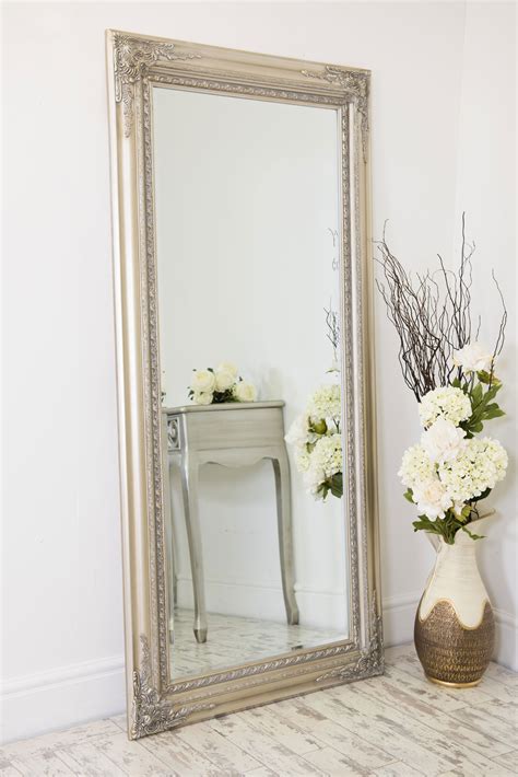 large silver antique style wall mirror wood ft  ft cm  cm