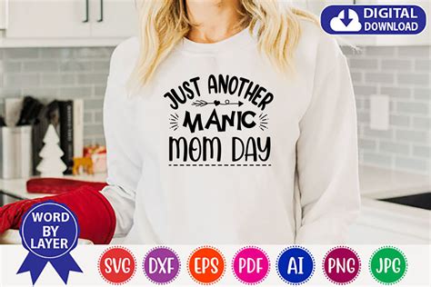 just another manic mom day svg free graphic by premium svg art