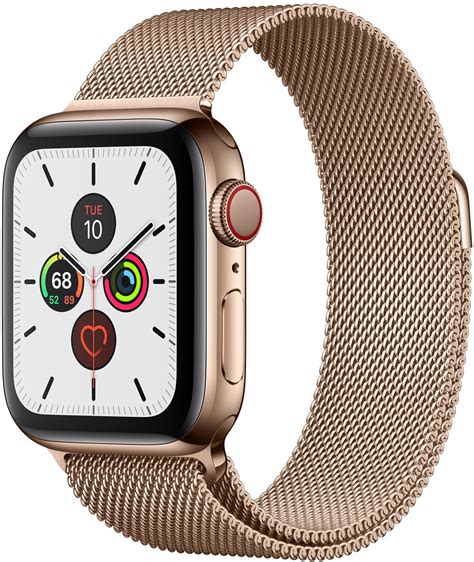 apple  series  gps cellular mm gold stainless steel case  gold milanese loop