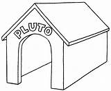 Kennel Pluto Colorare Bobcat Doghouse Edificios Caseta Cliparts Ck Ot7 Clipground sketch template