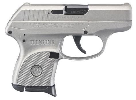 ruger  lcp ss  acp semi auto pistol stainless steel  barrel