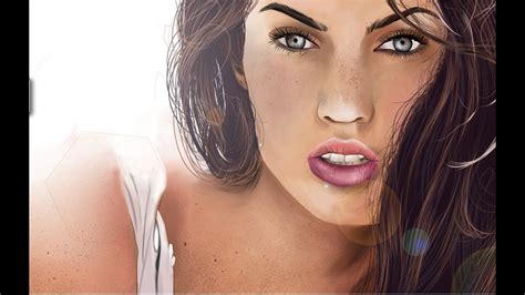 Digital Art Tutorial Megan Fox By 8maika8 Youtube