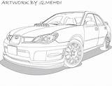 Car Subaru Drawing Coloring Vector Impreza Line Sports Newdesign Via Getdrawings sketch template