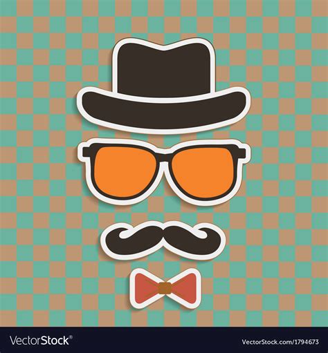 hipsters hat glasses moustache royalty free vector image