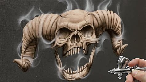 airbrushing  skull  beginners youtube