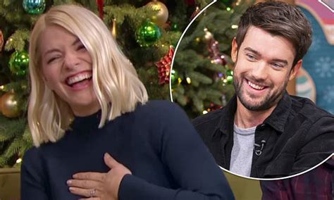 holly willoughby gets the giggles as jack whitehall makes a very cheeky