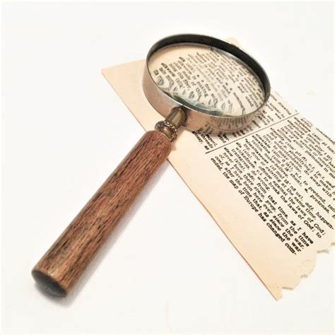 Vintage Brass Magnifying Glass With Wood Handle Small 6 Inch Etsy