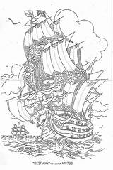 Galleon Colouring sketch template