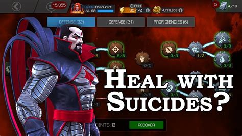 mister sinister heal  suicides tested marvel contest