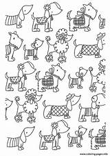 Coloring Pages Dogs Adult Difficult Adults Animals Printable Elegants Dog Cute Colouring Doodle Color Book Kids Easy Sheets Print Simple sketch template