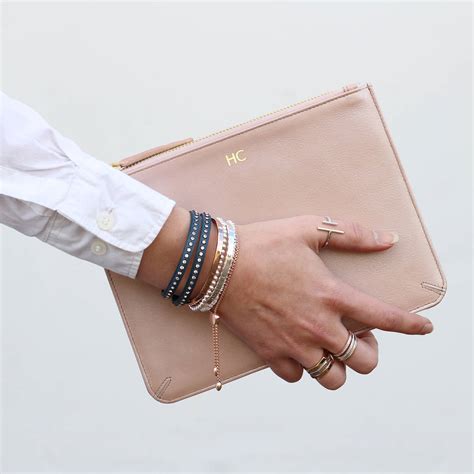 personalised luxury metallic leather clutch bag  hurleyburley notonthehighstreetcom