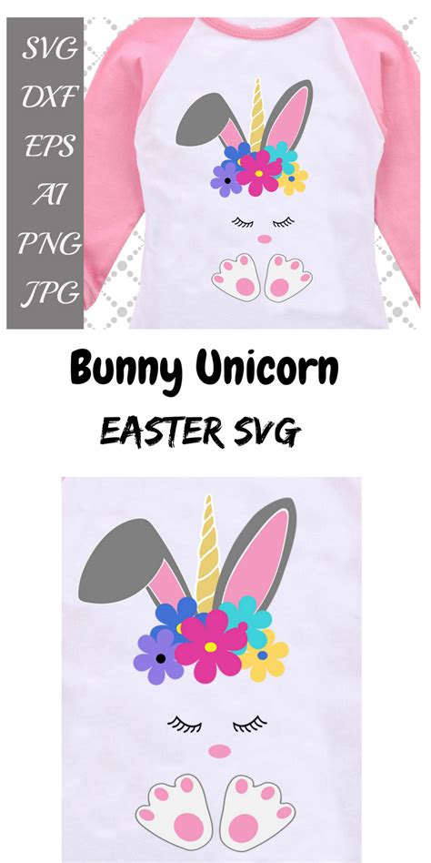 svg easter bunny unicorn svg dxf include