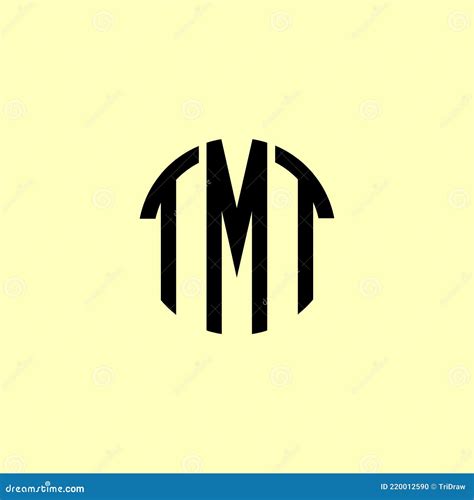 creative rounded initial letters tmt logo stock vector illustration