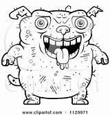 Ugly Dog Cartoon Coloring Drooling Outlined Clipart Thoman Cory Vector Illustration Royalty Loving sketch template
