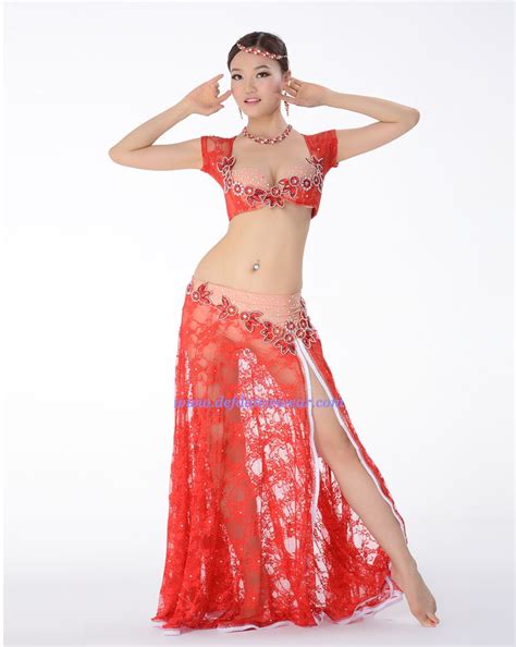 Newest Sexy Red Professional Egyptian Bra Performance Belly Dance Skirt