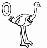Ostrich Coloring Pages Alphabet Color Printable Letter Animals Clipart Animal Print Sheet Info Back sketch template