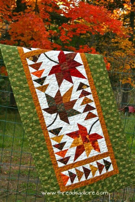 fall quilt table runner quilted bits pieces pinterest