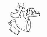 Cerdo Meat Porco Maiale Carnes Viande Porc Chancho Carn Pescados Chef Fritas Maiali Coloringcrew Chop Acolore Skewer Colorier Dibuix Montone sketch template