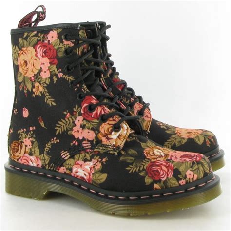 floral dr martens canvas boots floral boots boots