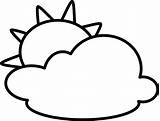 Cloudy Outline Clip Clipart Clker sketch template